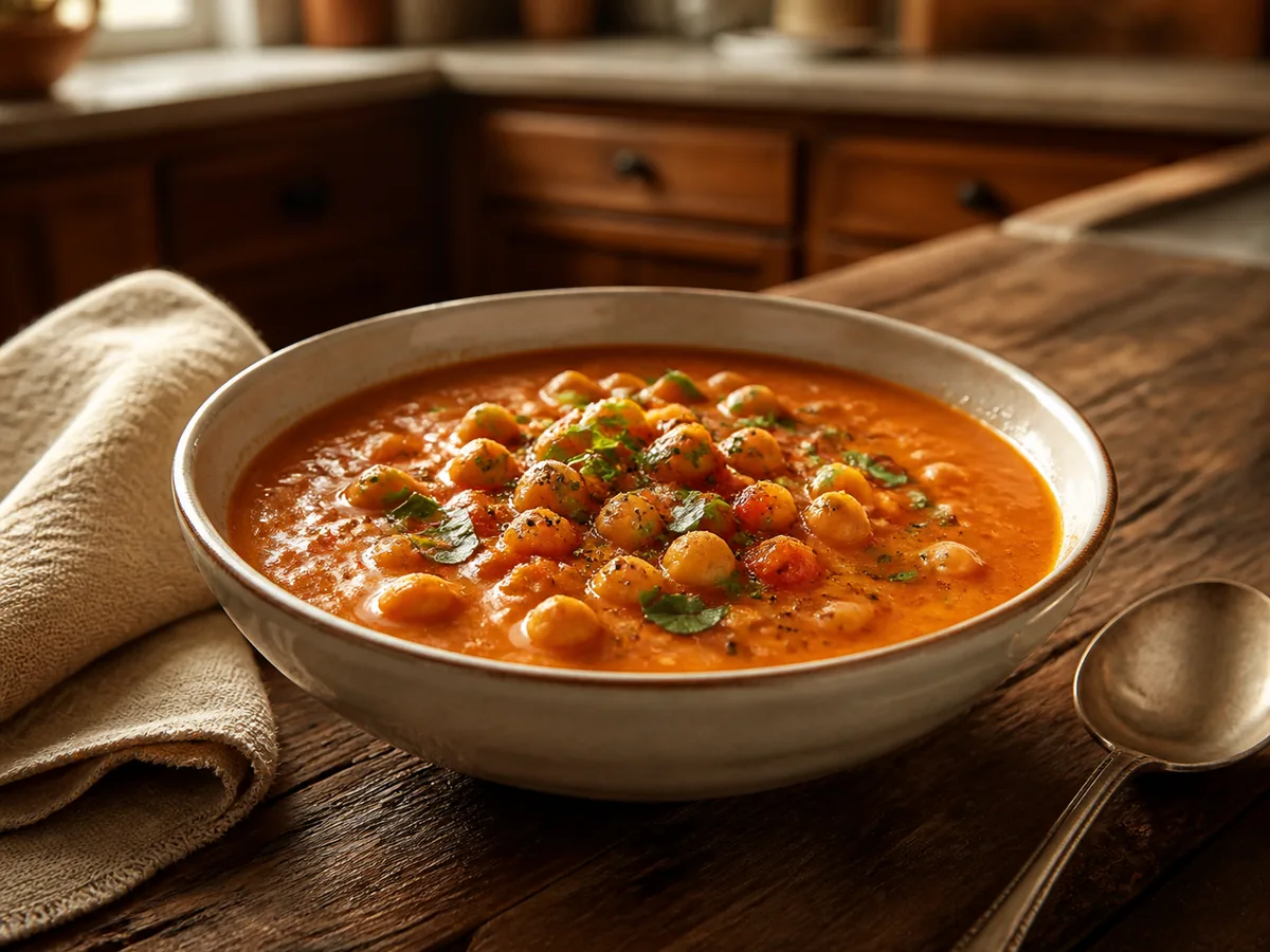 Roasted Tomato Chickpea Soup