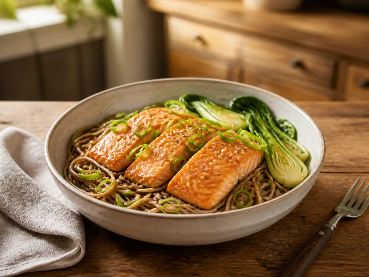 Salmon Miso Noodle Bowls