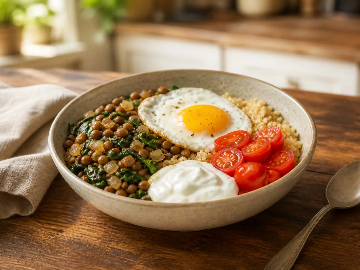 Savory Lentil Breakfast Bowls