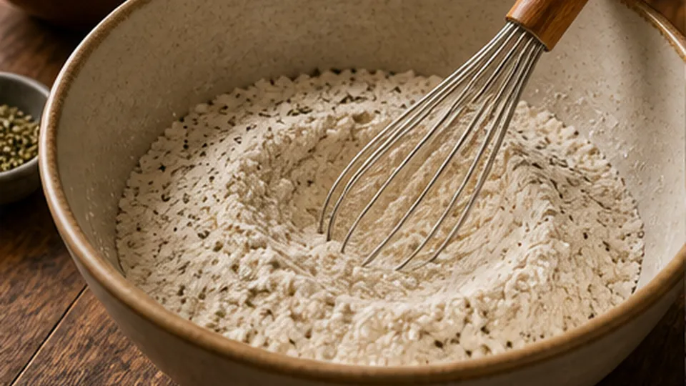Cut butter into flour for Savory Pumpkin Parmesan Biscuits