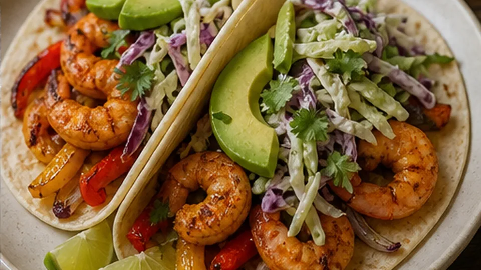 Build while the contrast holds for Sheet-Pan Shrimp Tacos with Lime Slaw