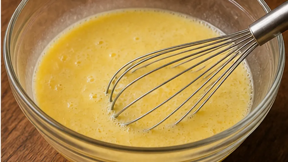 Blend the wet mix for Spinach Corn Mini Muffins