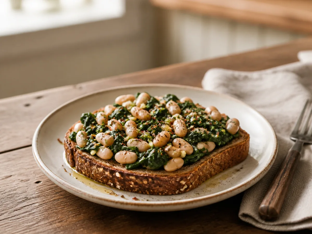 Spinach White Bean Toast
