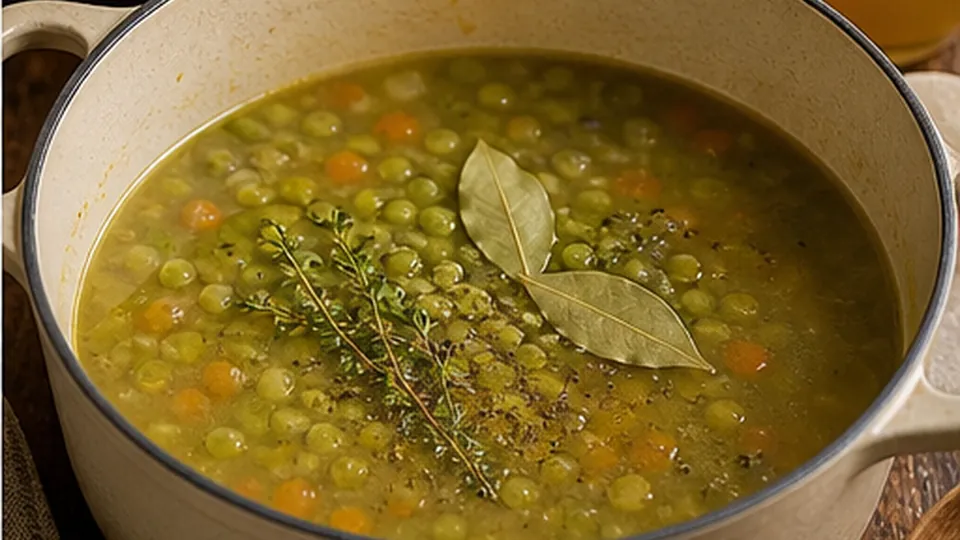 Bring the pot to a boil for Split Pea Vegetable Pot