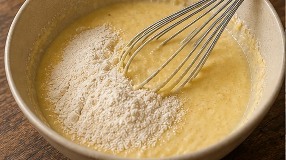 Mix the buttermilk batter for Strawberry Balsamic Cornbread
