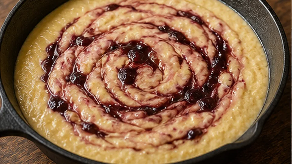 Swirl the fruit through for Strawberry Balsamic Cornbread