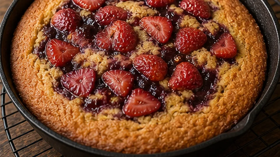 Top and bake through for Strawberry Balsamic Cornbread