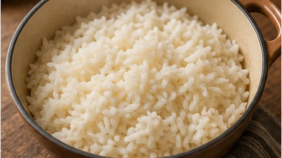 Heat the cooked rice for Stuffed Pepper Soup with Beef and Rice