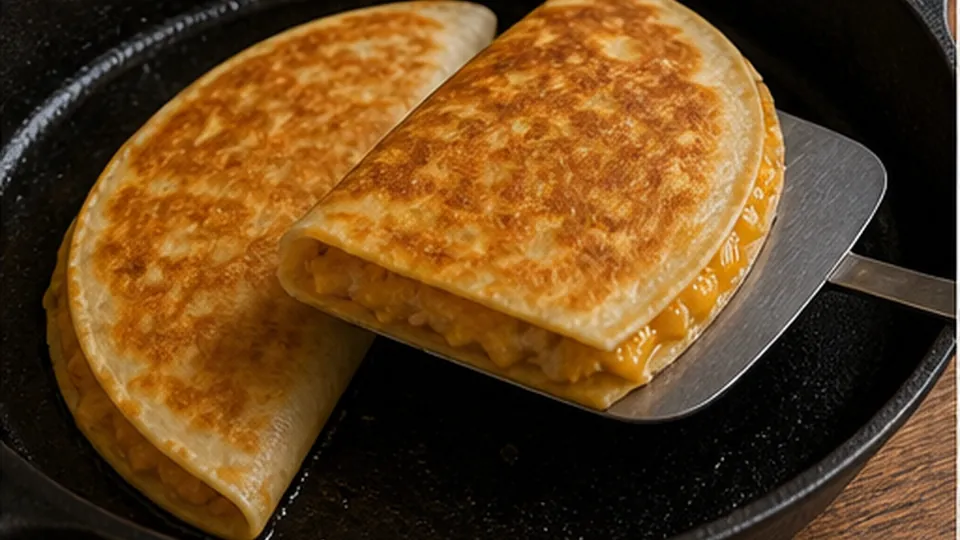Flip and melt through for Tuna Melt Quesadillas