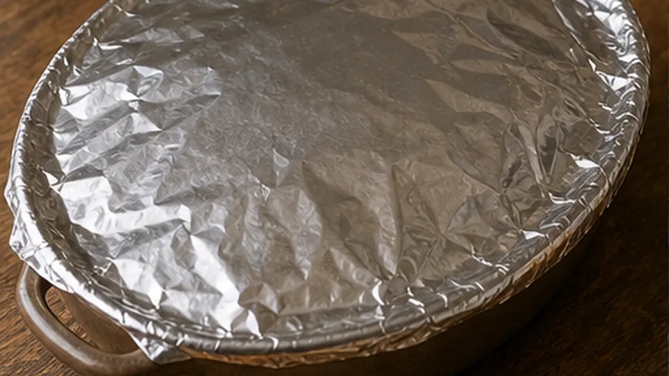 Bake covered with foil for Turkey Cheddar Cauliflower Bake