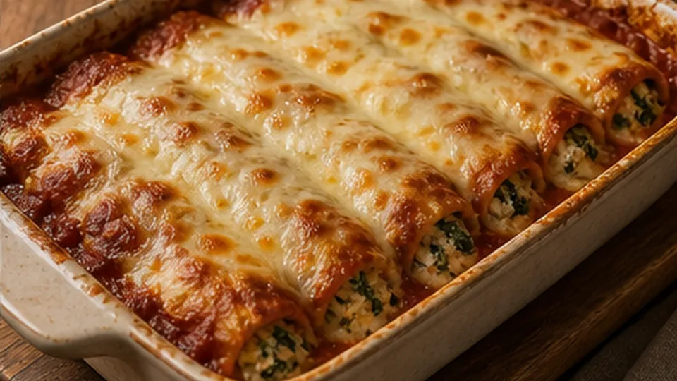 Rest before lifting portions for Turkey Kale Pumpkin Manicotti