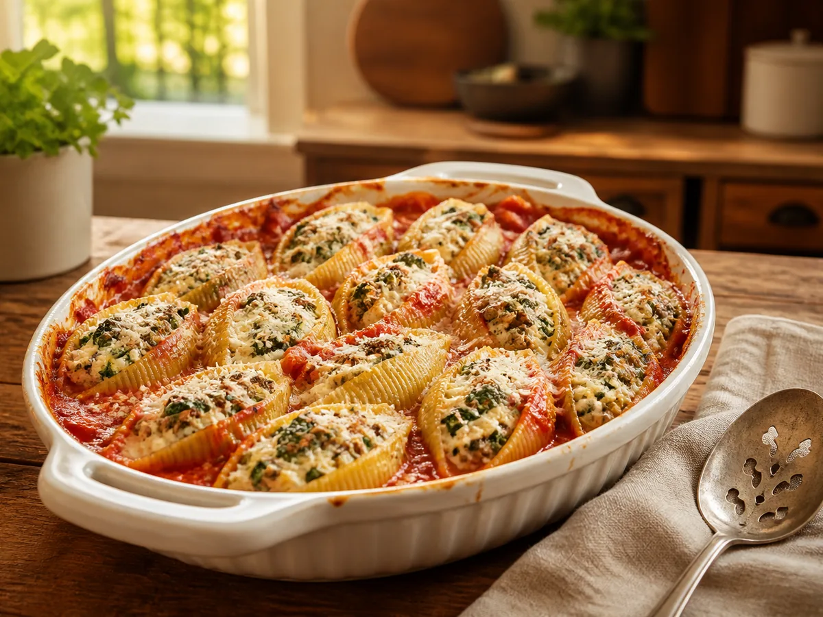 Turkey Spinach Stuffed Shells