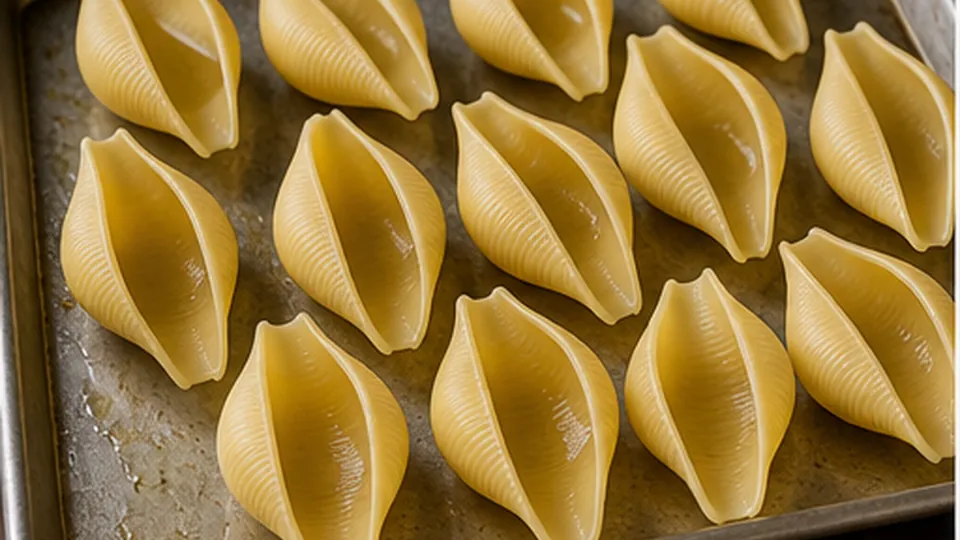 Parboil and spread the shells for Turkey Spinach Stuffed Shells
